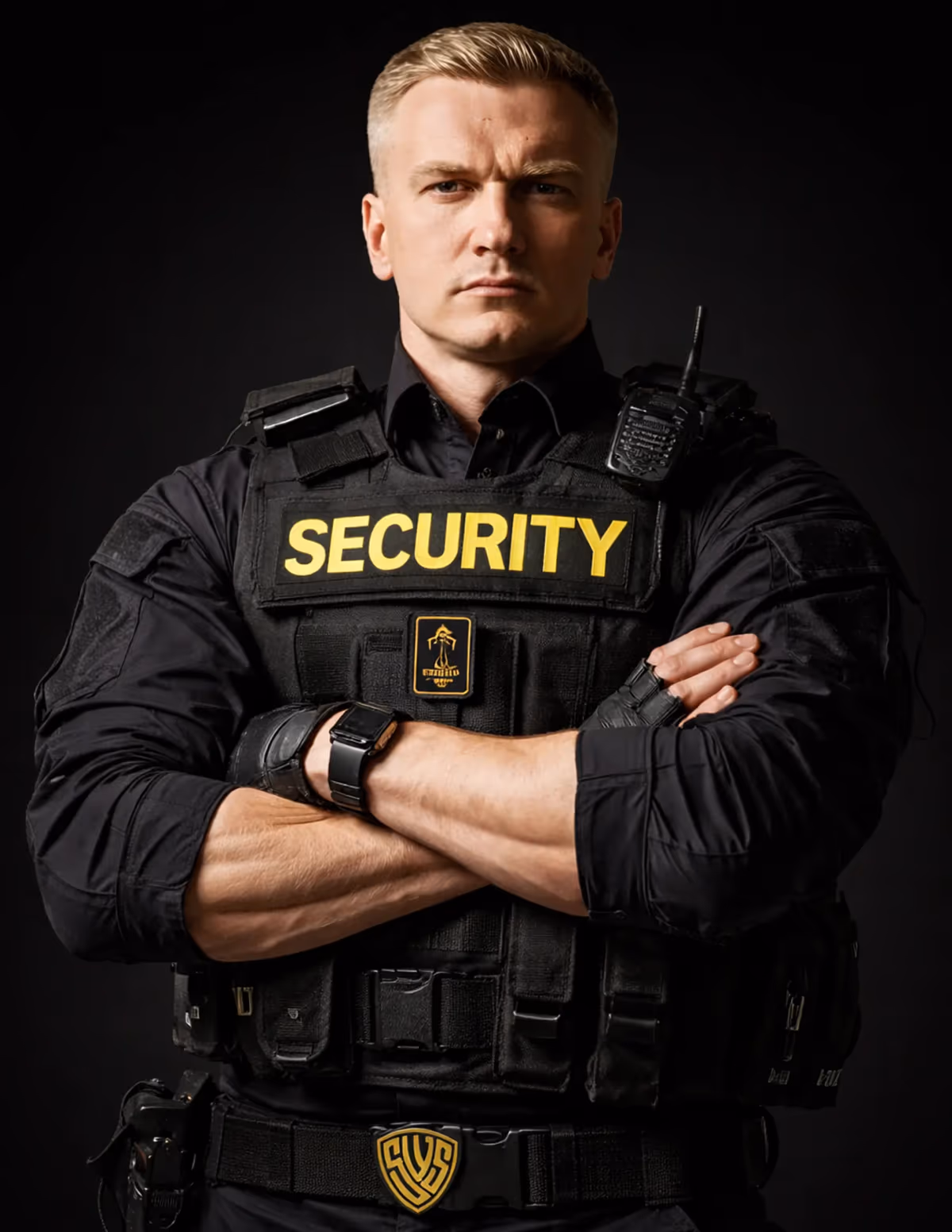 Security professional in tactical uniform