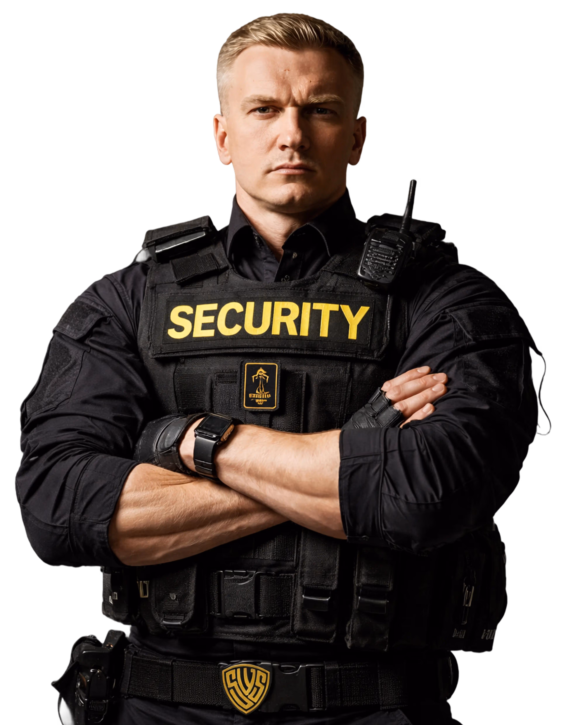 Security professional in tactical uniform